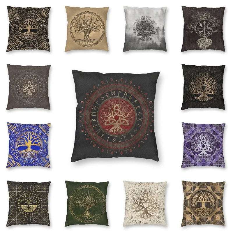 20 Housses de Coussin Arbre de Vie et Triquetra