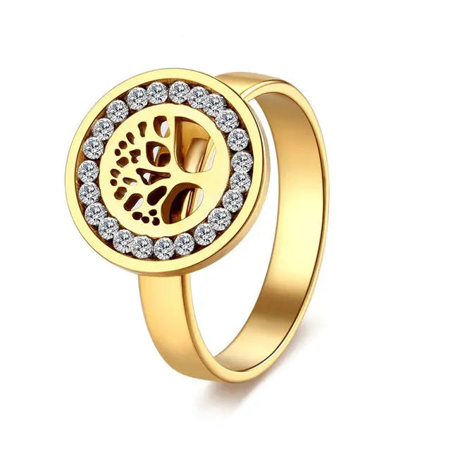 BAGUE ARBRE DE VIE COEUR DORÉ - Viking Héritage