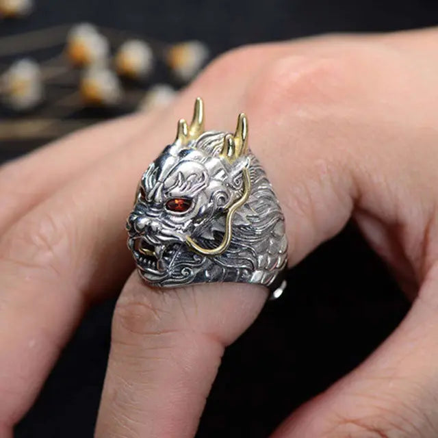 BAGUE DRAGON ARGENT 925 - Viking Héritage