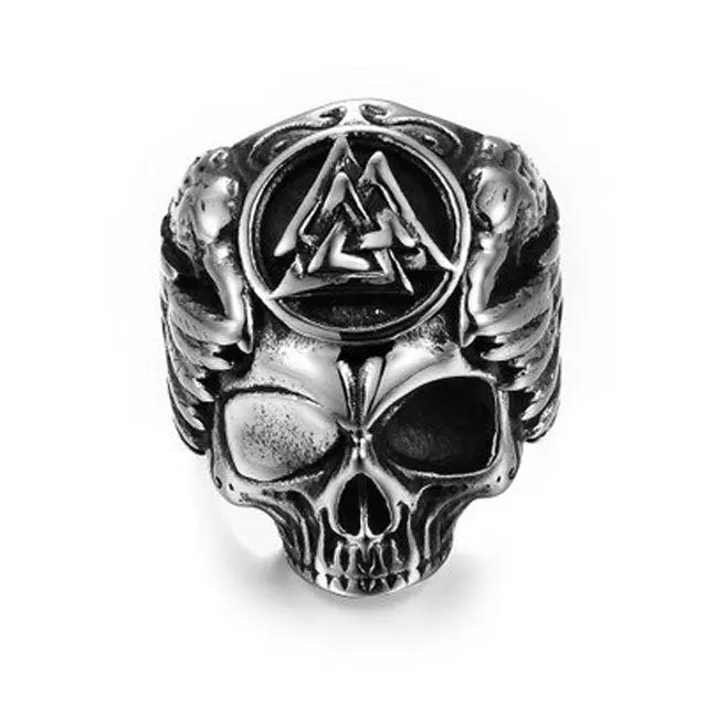 BAGUE TÊTE DE MORT VALKNUT - Viking Héritage