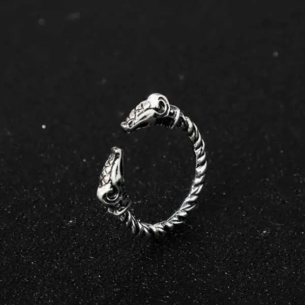 BAGUE VIKING BOUCS DE THOR ARGENT STERLING .925 - Viking Héritage