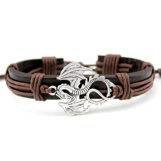 BRACELET ESPRIT DU DRAGON EN CUIR - Viking Héritage