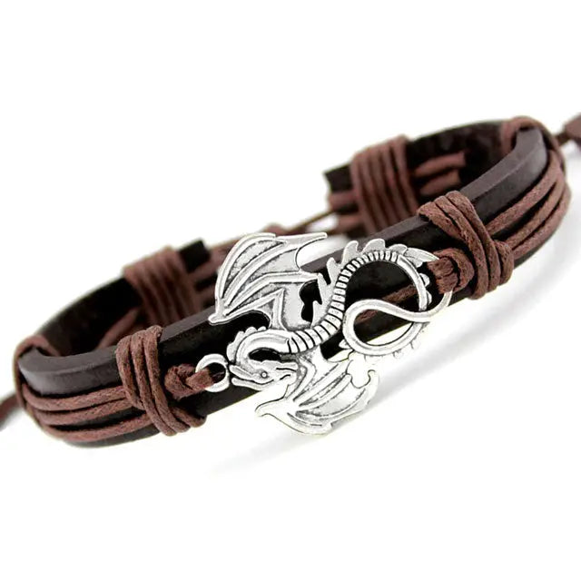 BRACELET ESPRIT DU DRAGON EN CUIR - Viking Héritage