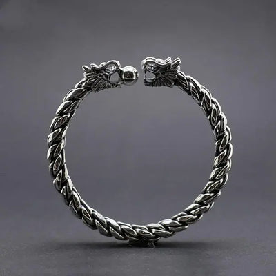 BRACELET JÖRMUNGANDR - ARGENT MASSIF - Viking Héritage