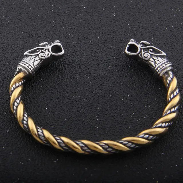 BRACELET TORSADÉ LOUP GERI ET FREKI - Viking Héritage