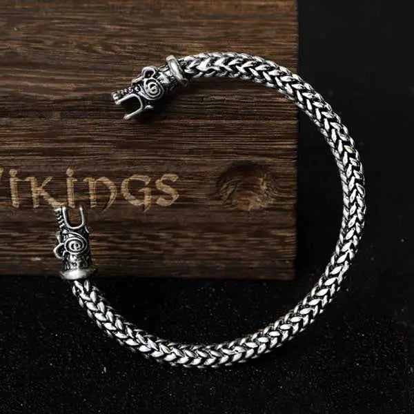 BRACELET VIKING GERI ET FREKI ARGENT STERLING .925 - Viking Héritage