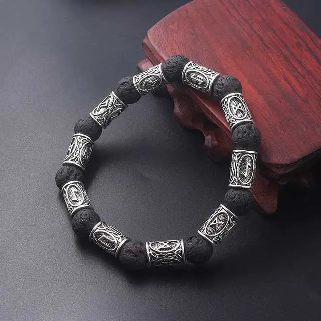 BRACELET VIKING PERLES RUNES - Viking Héritage