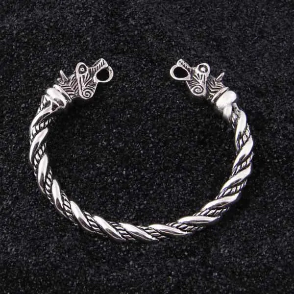 BRACELET VIKING TÊTE DE DRAGON ARGENT STERLING .925 - Viking Héritage