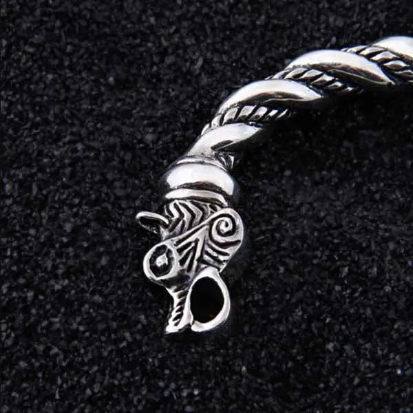 BRACELET VIKING TÊTE DE DRAGON ARGENT STERLING .925 - Viking Héritage