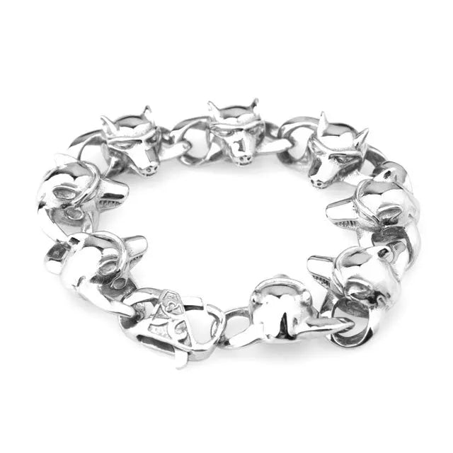 BRACELET VIKING TÊTE DE LOUP - Viking Héritage