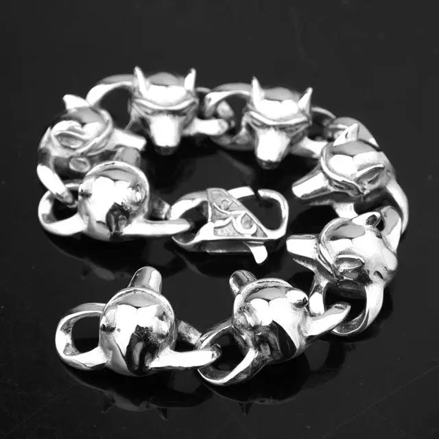 BRACELET VIKING TÊTE DE LOUP - Viking Héritage