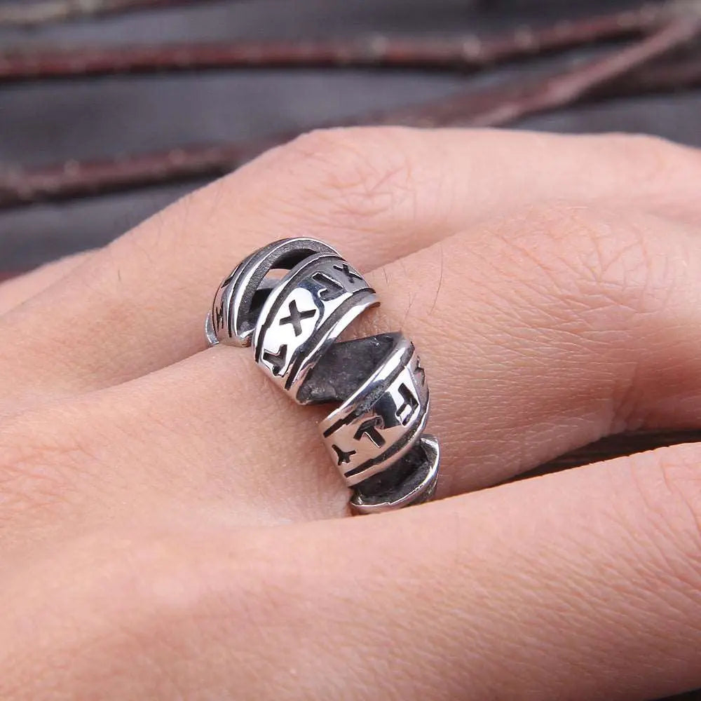 Bague Spirale Runes - Viking Héritage