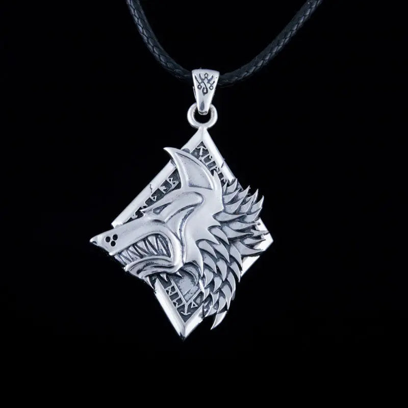 COLLIER VIKING LOUP FENRIR EN ARGENT STRELING .925 - Viking Héritage