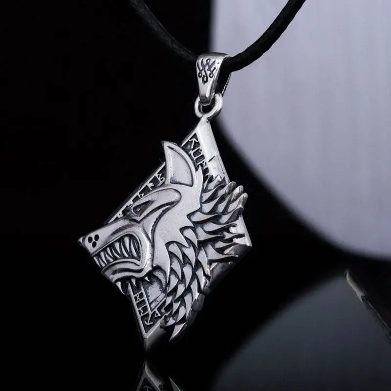 COLLIER VIKING LOUP FENRIR EN ARGENT STRELING .925 - Viking Héritage