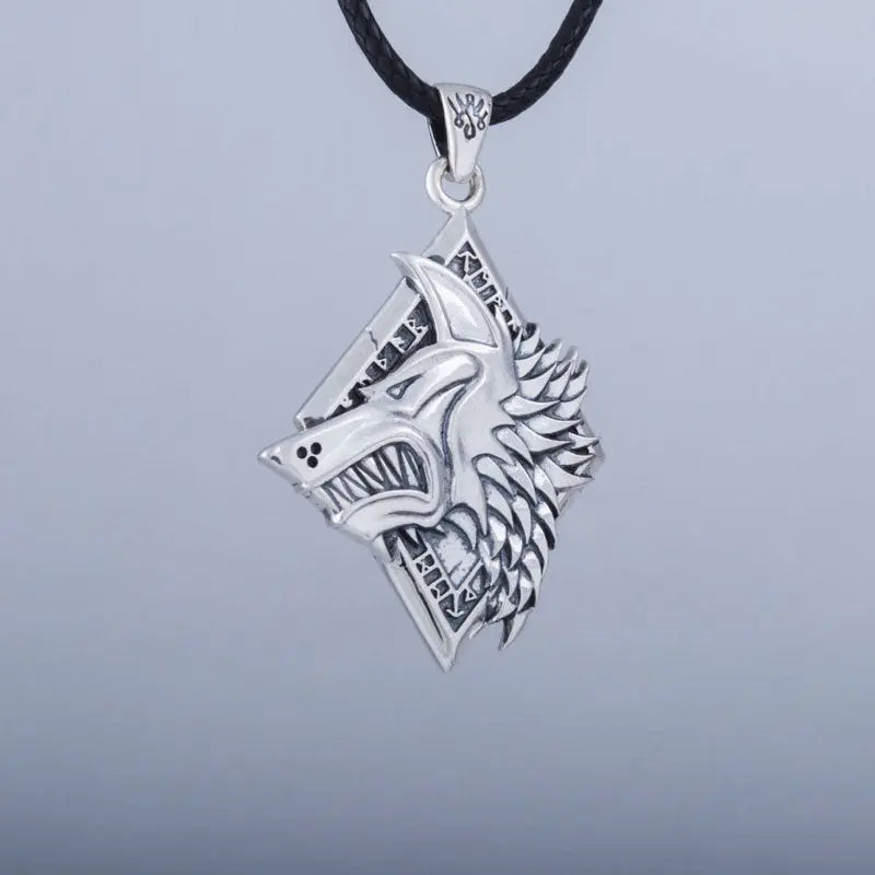 COLLIER VIKING LOUP FENRIR EN ARGENT STRELING .925 - Viking Héritage