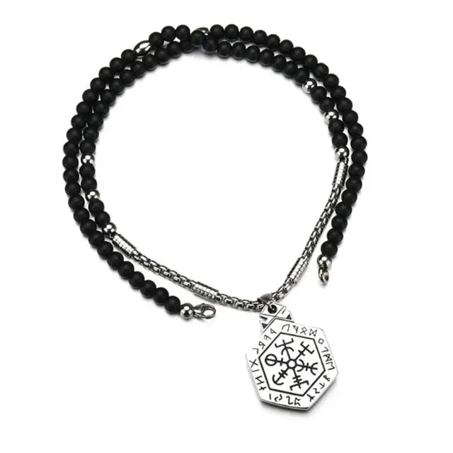 COLLIER VIKING VEGVISIR RUNES - Viking Héritage