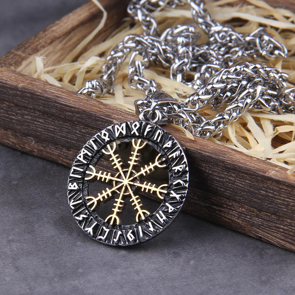 Collier Aegishjalmur et Vegvisir - Viking Héritage