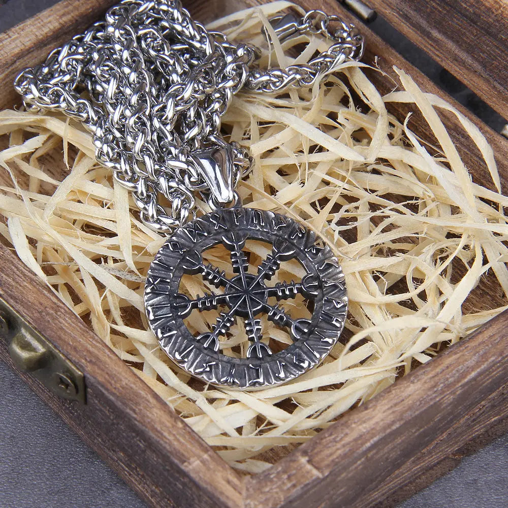 Collier Aegishjalmur et Vegvisir - Viking Héritage