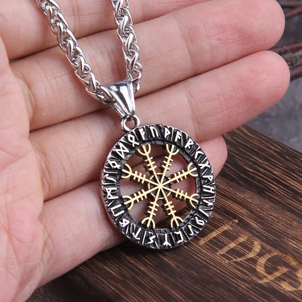 Collier Aegishjalmur et Vegvisir - Viking Héritage