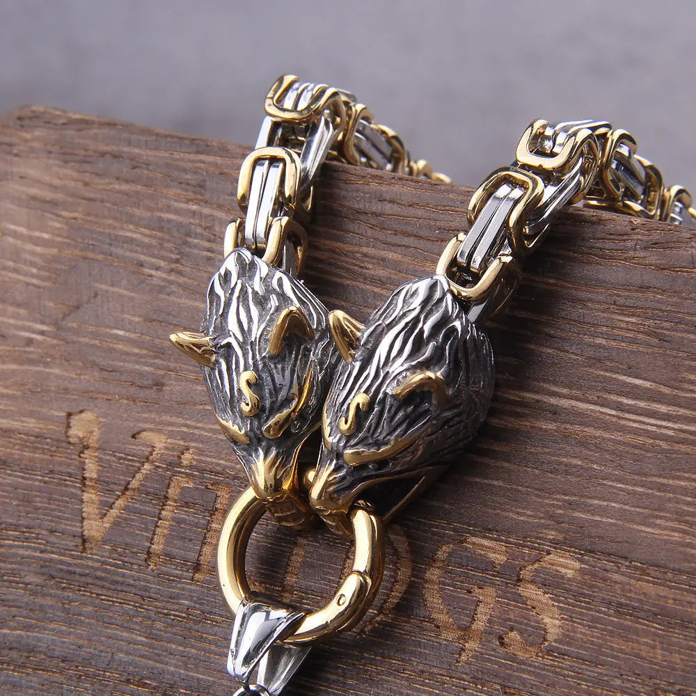 Collier Fenrir Or et Argent - Viking Héritage