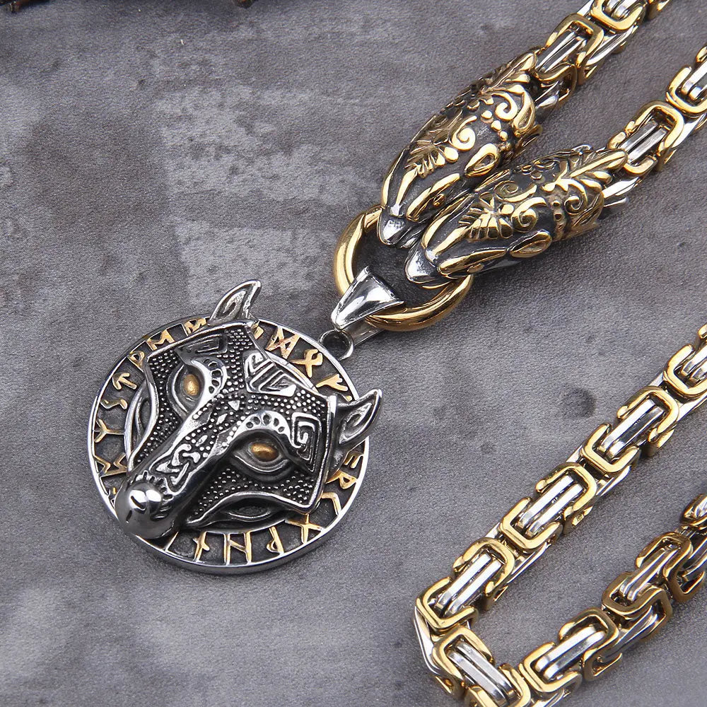 Collier Fenrir Or et Argent - Viking Héritage