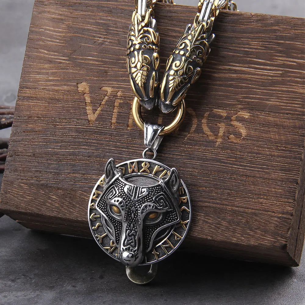 Collier Fenrir Or et Argent - Viking Héritage