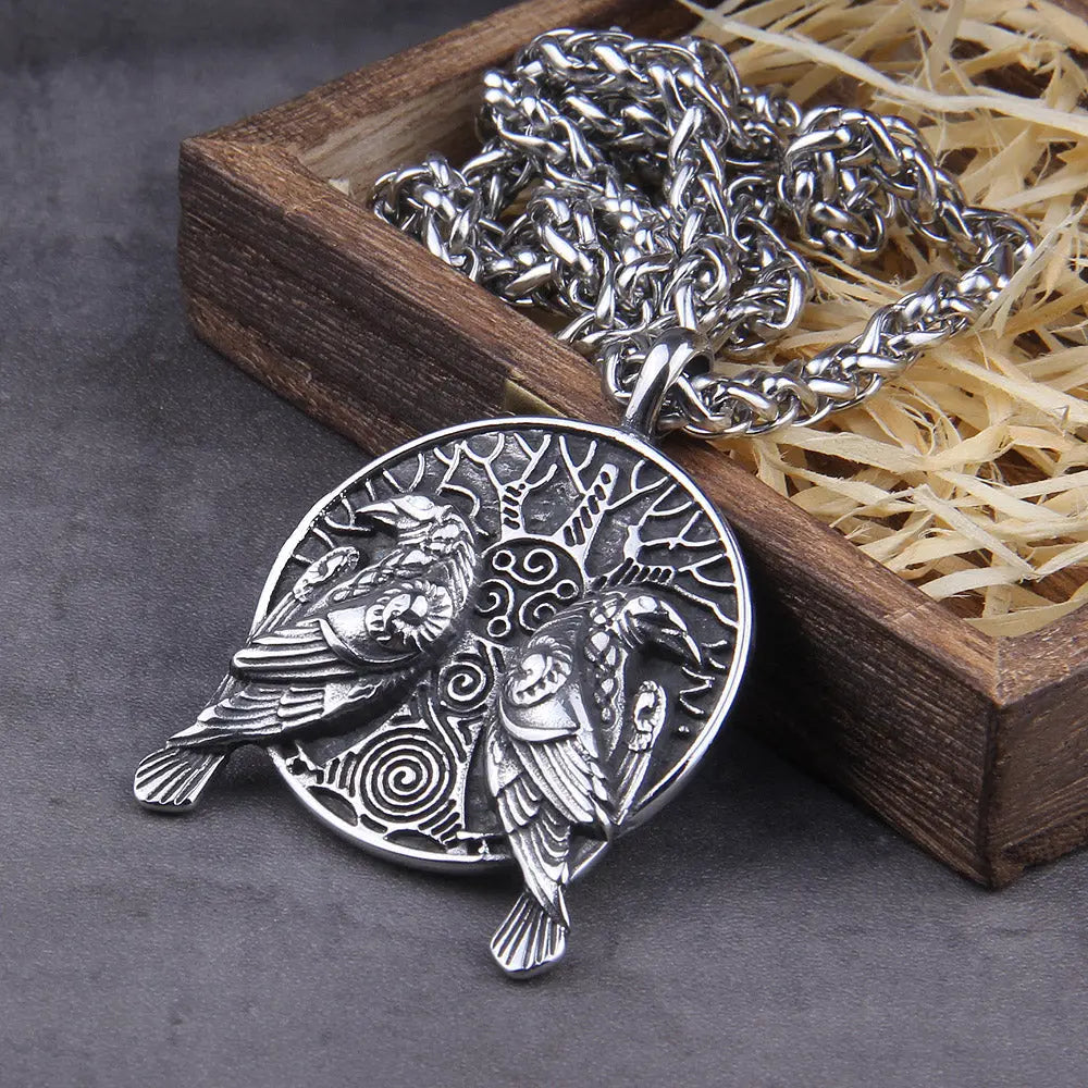 Collier Hugin et Munin - Viking Héritage