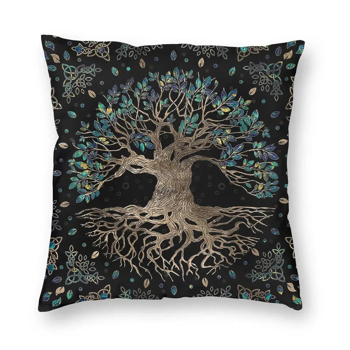 Housse de Coussin Luxe - Arbre de vie Viking - Viking Héritage