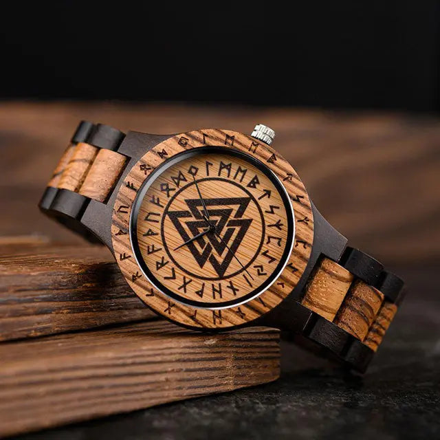 MONTRE EN BOIS VALKNUT - Viking Héritage