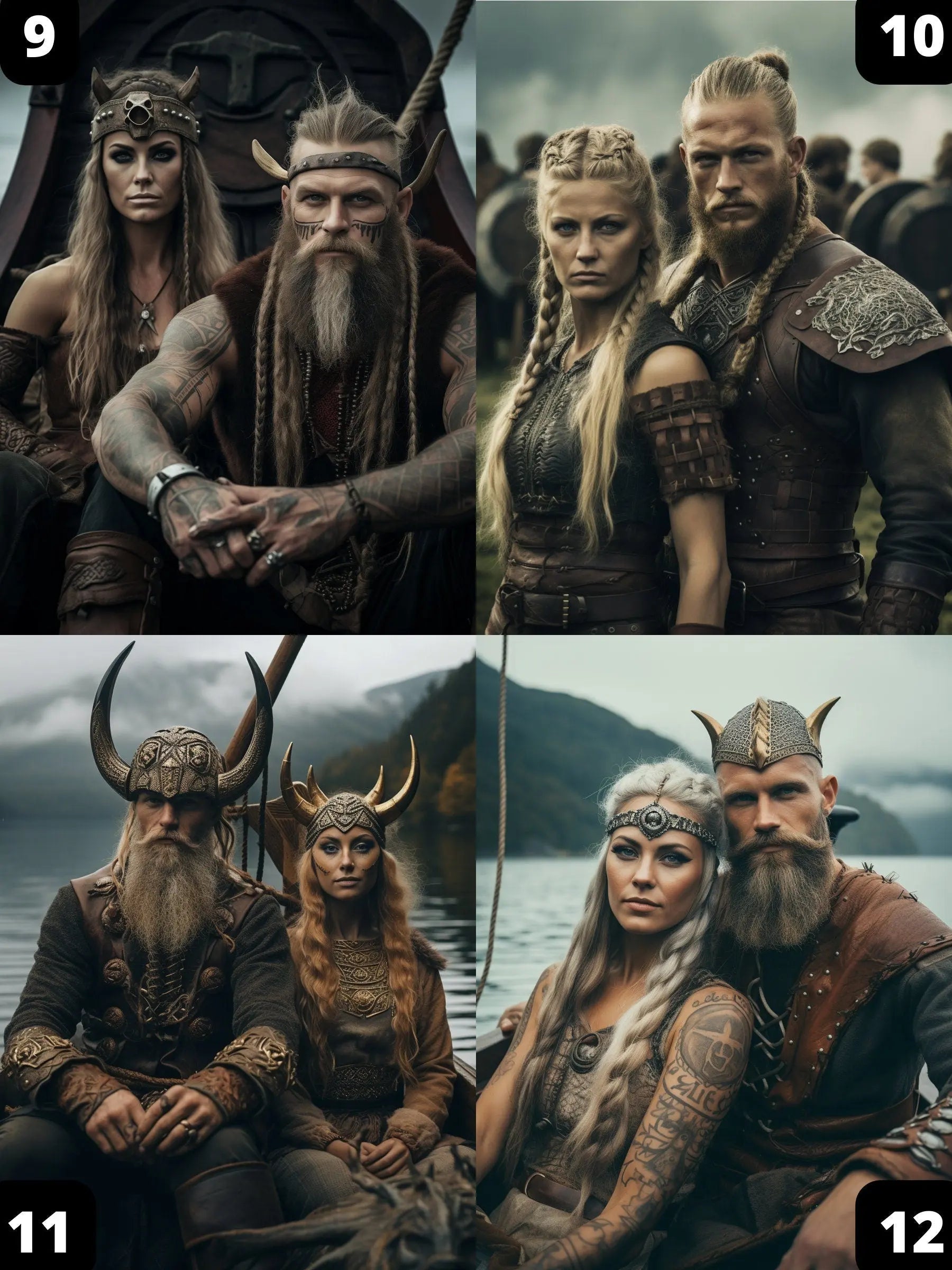 Portrait Personnalisé - Couple Viking - Viking Héritage