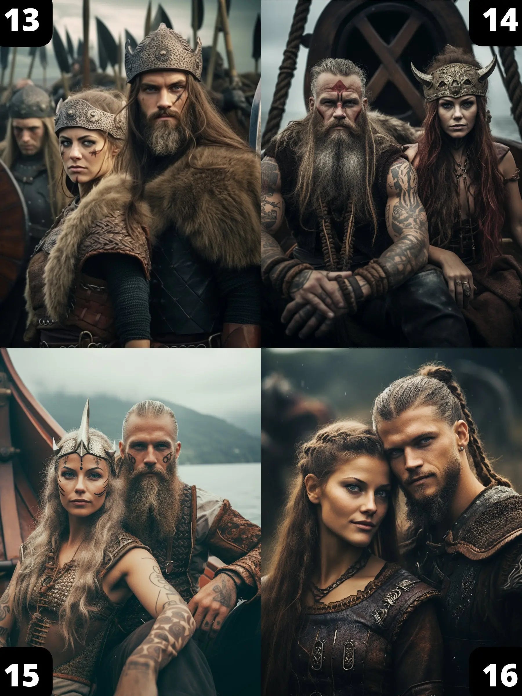 Portrait Personnalisé - Couple Viking - Viking Héritage