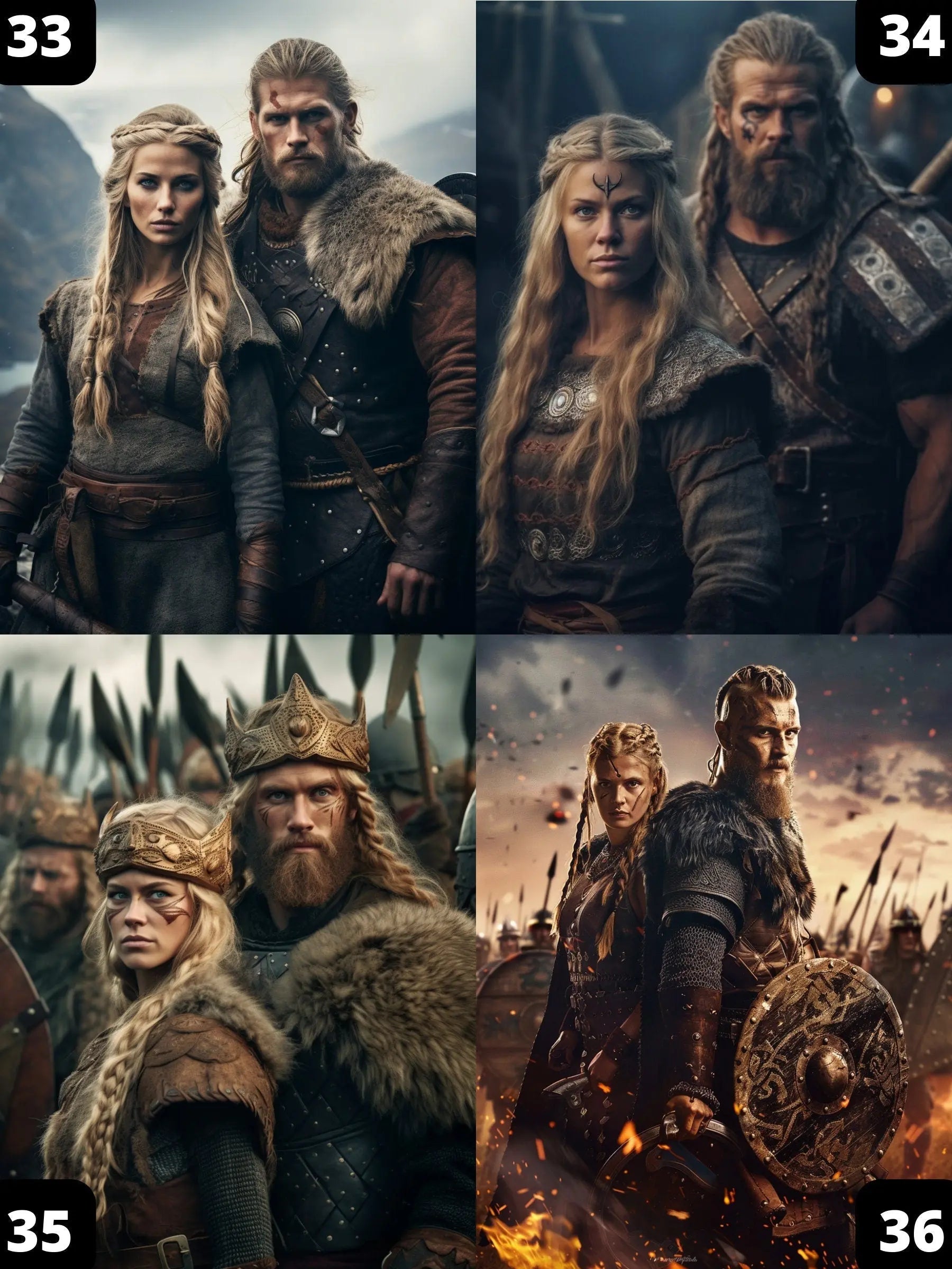 Portrait Personnalisé - Couple Viking - Viking Héritage