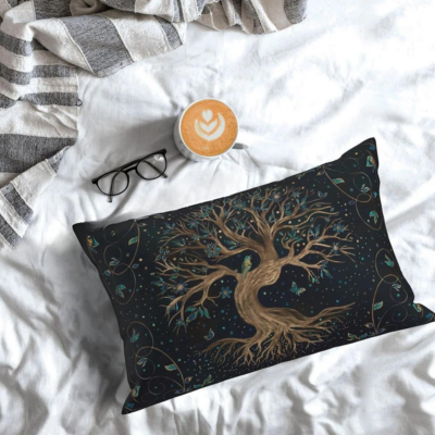 Housse de Coussin Arbre de Vie Yggdrasil-Viking Héritage