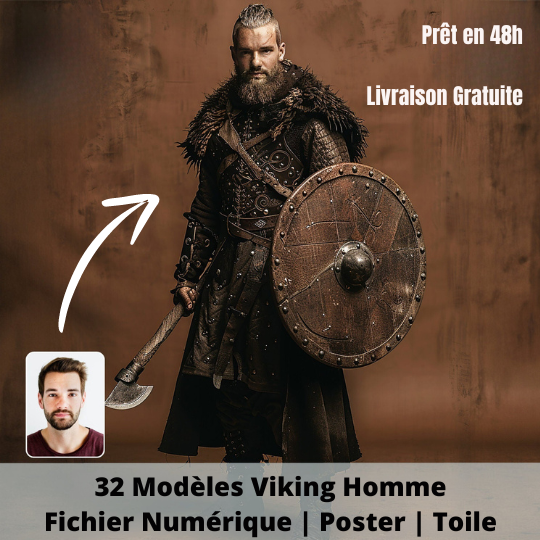 Portrait Personnalisé - Homme Viking à partir de vos photos